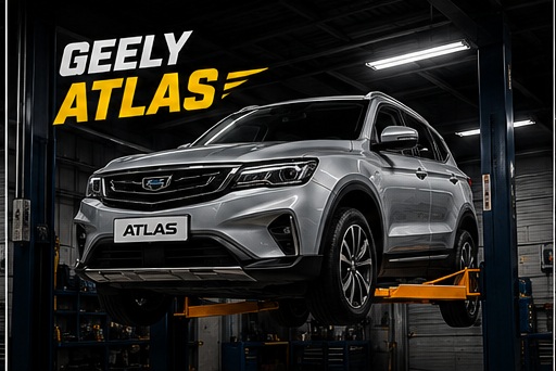Geely Atlas на подъемнике